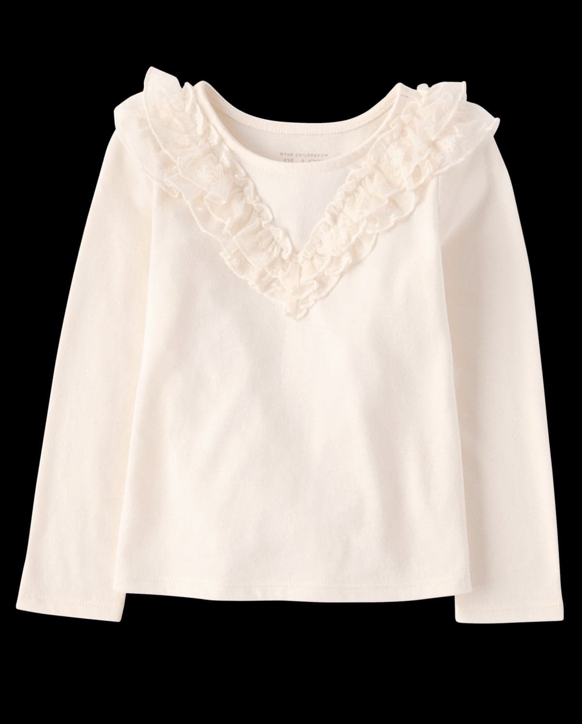 Toddler Girls Long Sleeve Lace Ruffle Top