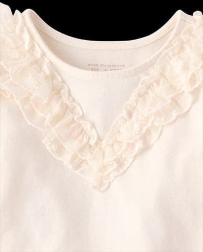 Toddler Girls Long Sleeve Lace Ruffle Top 2
