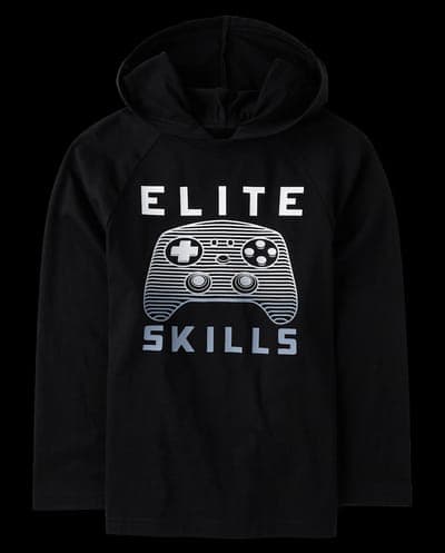 Boys Long Sleeve Graphic Hooded Top 1