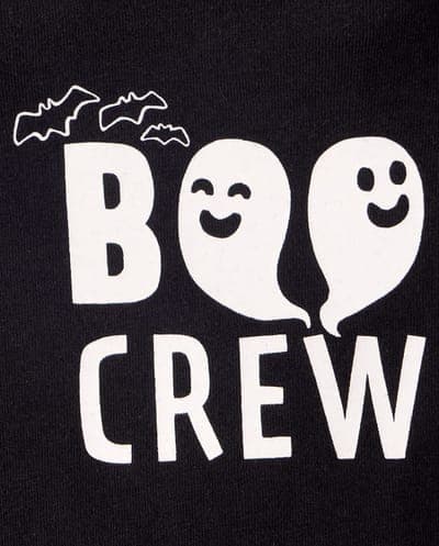 Baby Matching Family Long Sleeve Glow In The Dark Halloween Boo Crew Graphic Bodysuit 4