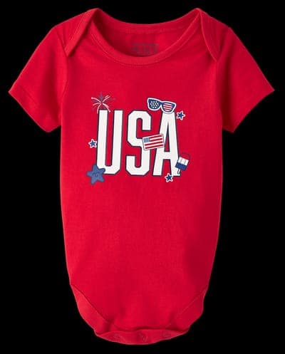 Baby Short Sleeve USA Graphic Bodysuit 1