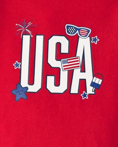 Baby Short Sleeve USA Graphic Bodysuit 2