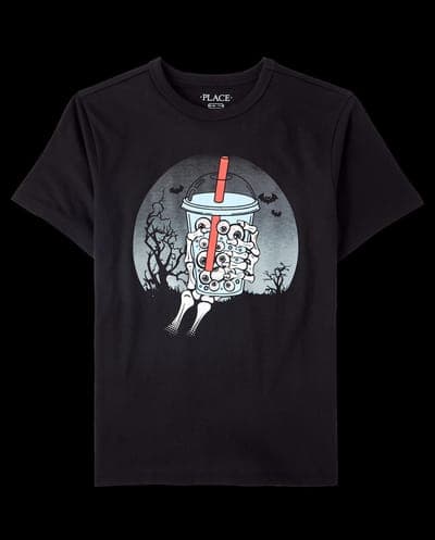Boys Short Sleeve Halloween Drink Graphic Tee 2