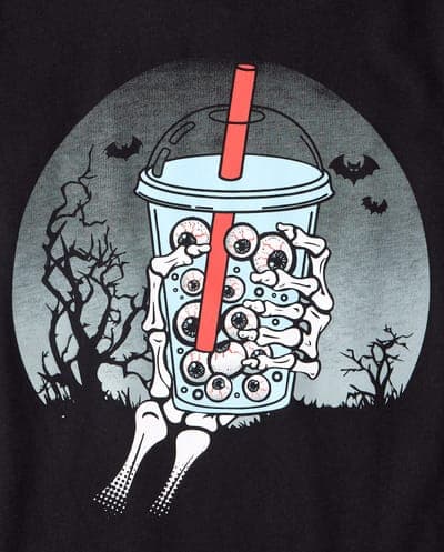 Boys Short Sleeve Halloween Drink Graphic Tee 3