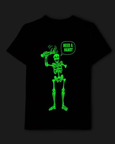 Boys Short Sleeve Halloween Skeleton Hand Graphic Tee 2