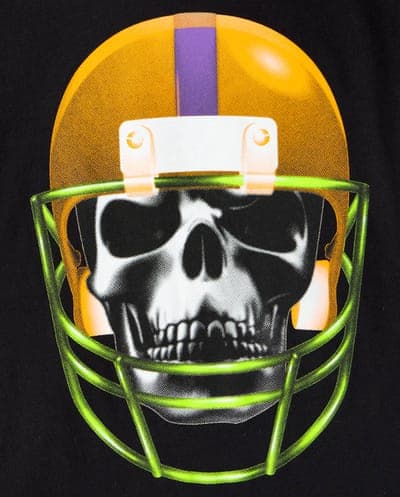 Boys Short Sleeve Halloween Skeleton Helmet Graphic Tee 3