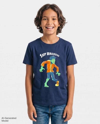 Boys Short Sleeve Halloween Zombie Graphic Tee 1