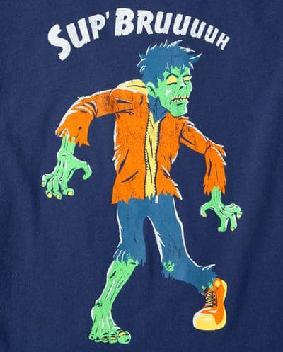 Boys Short Sleeve Halloween Zombie Graphic Tee 3