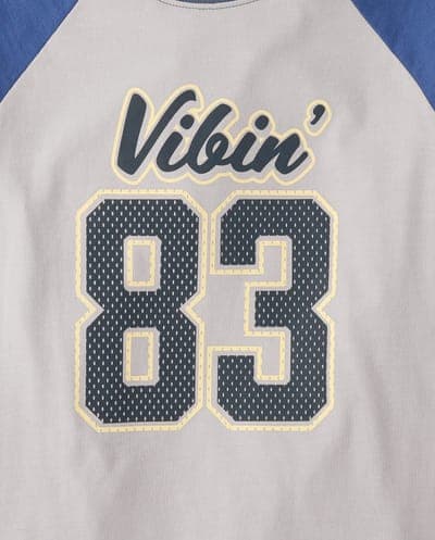 Boys Short Sleeve Vibin' 83 Graphic Raglan Tee 2