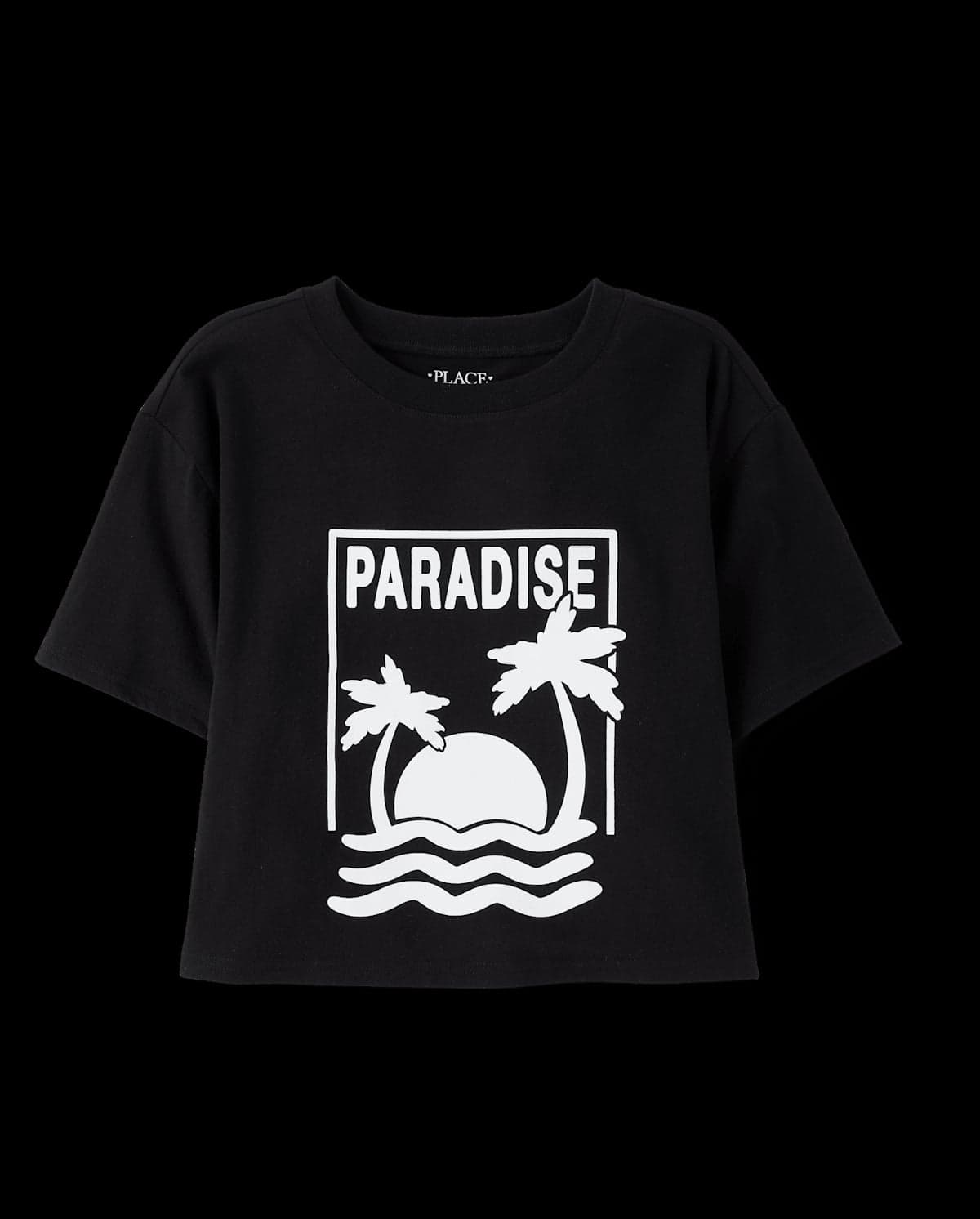 Girls Short Sleeve Paradise Relaxed Cropped Graphic Tee