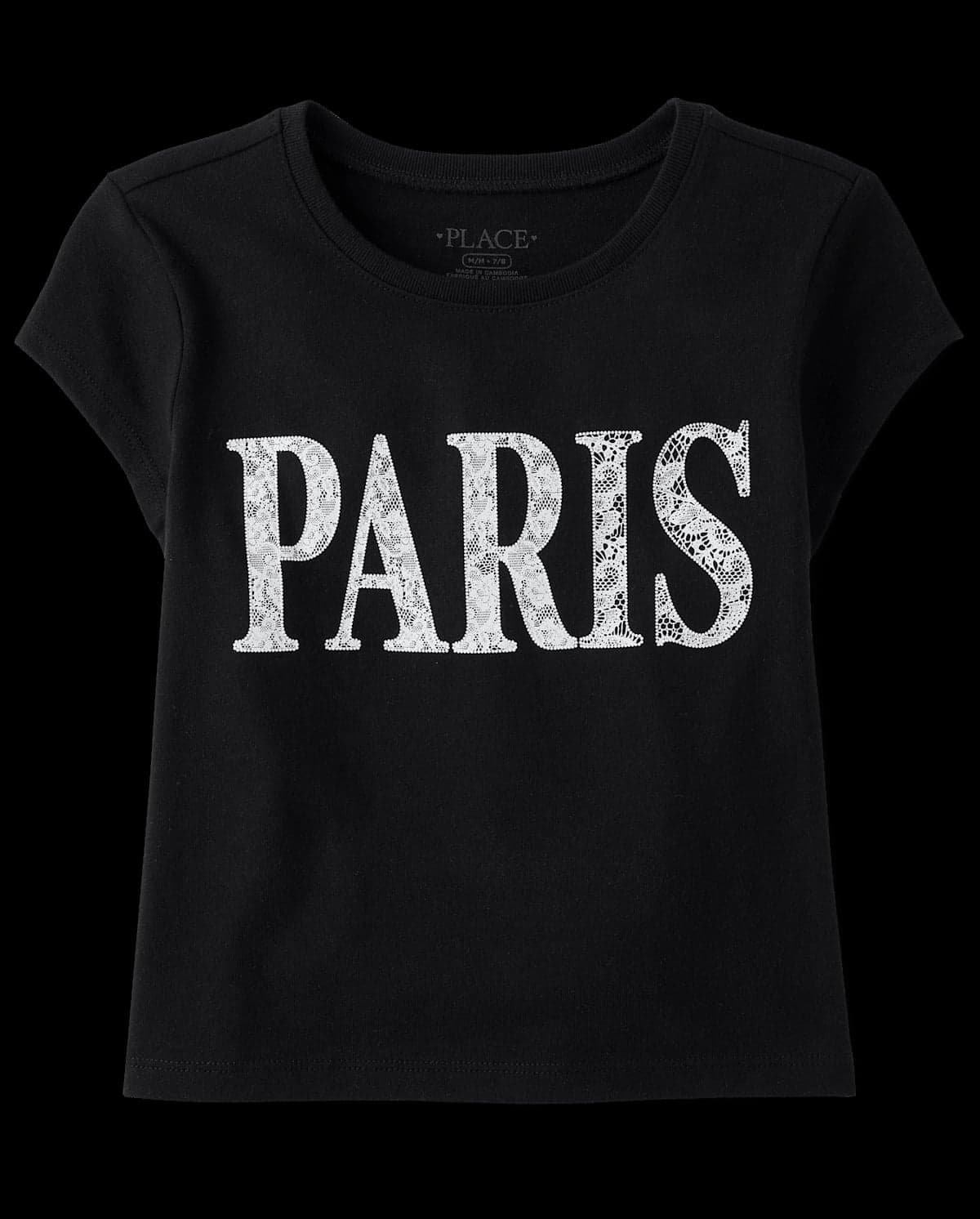 Girls Short Sleeve Paris Graphic Baby Tee
