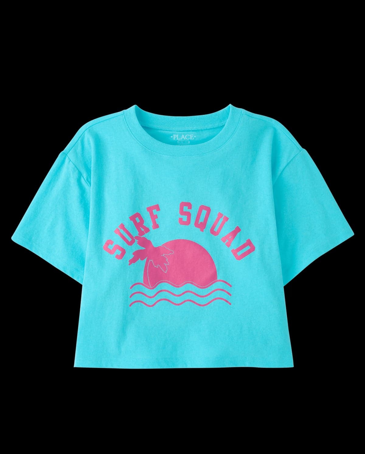 Girls Short Sleeve Surf Squad Relaxed Cropped Graphic Tee