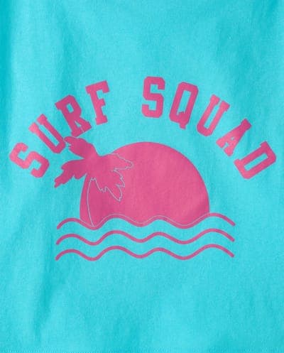 Girls Short Sleeve Surf Squad Relaxed Cropped Graphic Tee 2