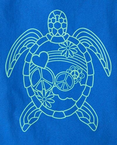 Girls Short Sleeve Turtle Relaxed Cropped Graphic Tee 2