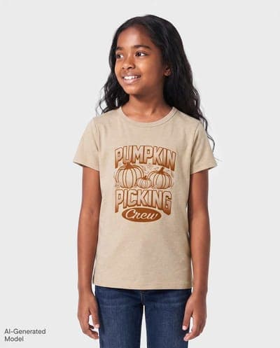 Kids Matching Family Short Sleeve Pumpkin Picking Crew Graphic Tee 1