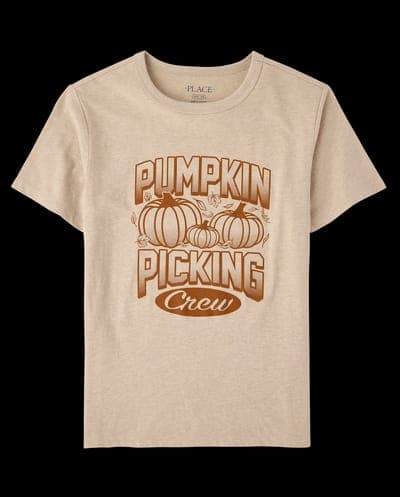 Kids Matching Family Short Sleeve Pumpkin Picking Crew Graphic Tee 2