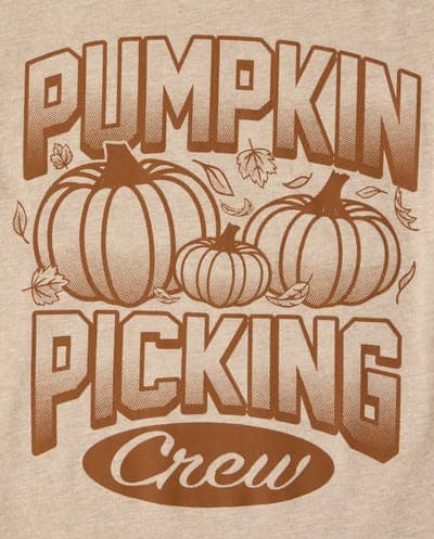 Kids Matching Family Short Sleeve Pumpkin Picking Crew Graphic Tee 4