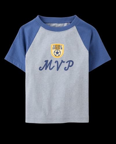 Baby And Toddler Boys Short Raglan Sleeve MVP Graphic Ringer Tee 1