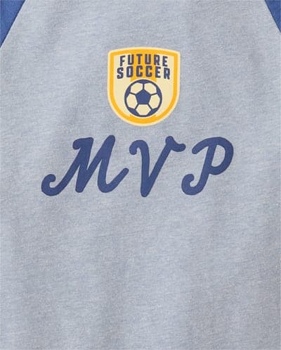 Baby And Toddler Boys Short Raglan Sleeve MVP Graphic Ringer Tee 2