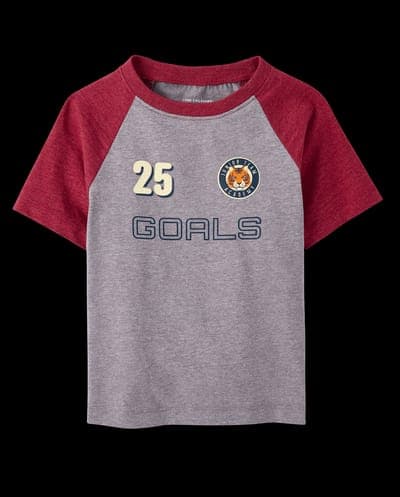 Baby And Toddler Boys Short Raglan Sleeve Varsity Graphic Ringer Tee 1