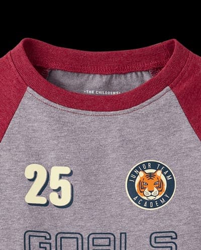Baby And Toddler Boys Short Raglan Sleeve Varsity Graphic Ringer Tee 3