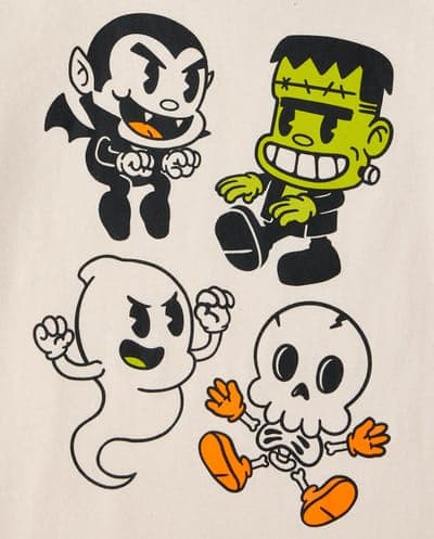 Baby And Toddler Boys Short Sleeve Halloween Characters Graphic Tee 2