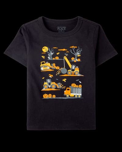 Baby And Toddler Boys Short Sleeve Halloween Vehicles Graphic Tee 1