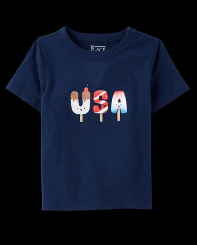 Baby And Toddler Boys Short Sleeve USA Popsicle Graphic Tee 1