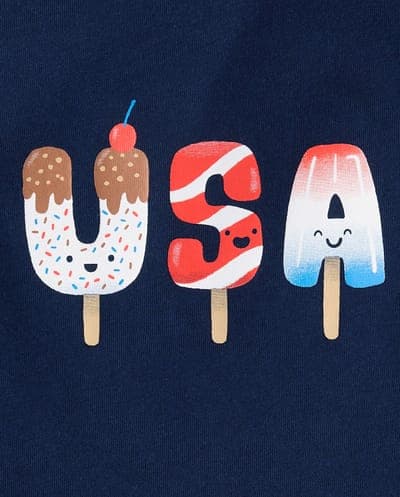 Baby And Toddler Boys Short Sleeve USA Popsicle Graphic Tee 2