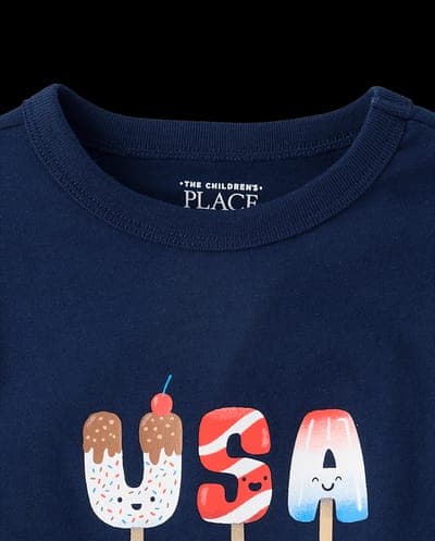 Baby And Toddler Boys Short Sleeve USA Popsicle Graphic Tee 3