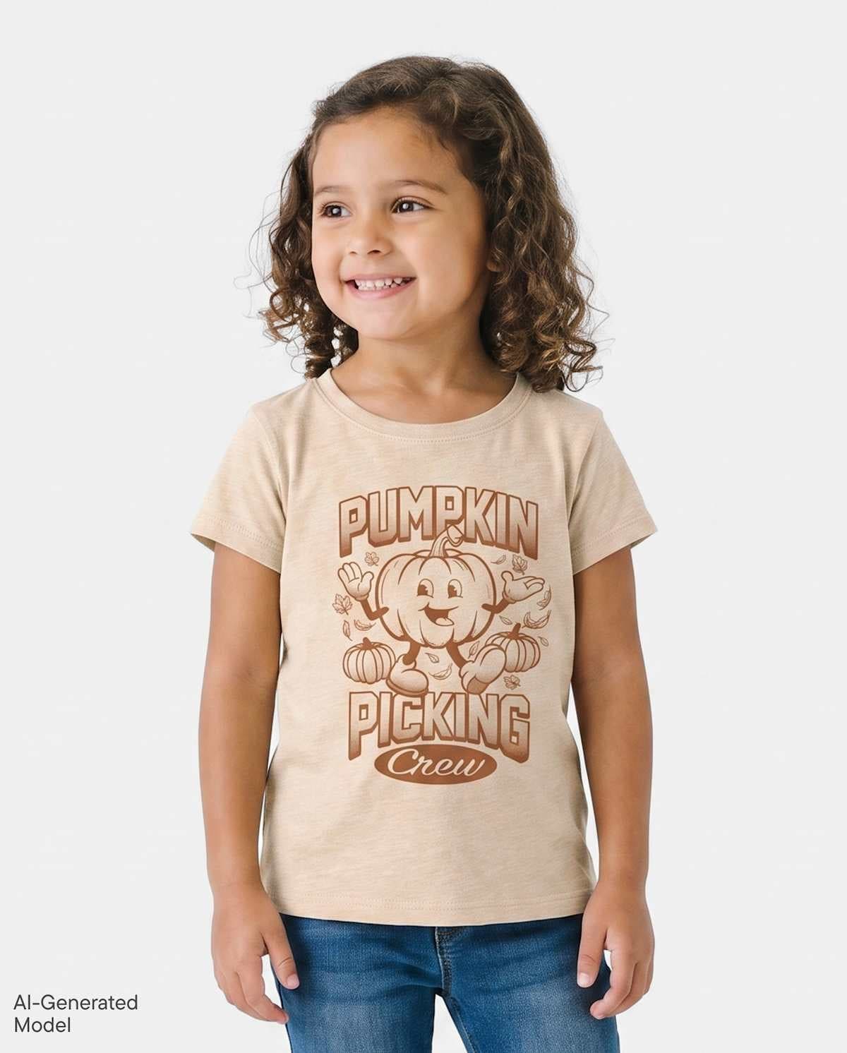 Baby And Toddler Matching Family Short Sleeve Pumpkin Picking Crew Graphic Tee