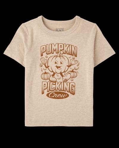 Baby And Toddler Matching Family Short Sleeve Pumpkin Picking Crew Graphic Tee 2
