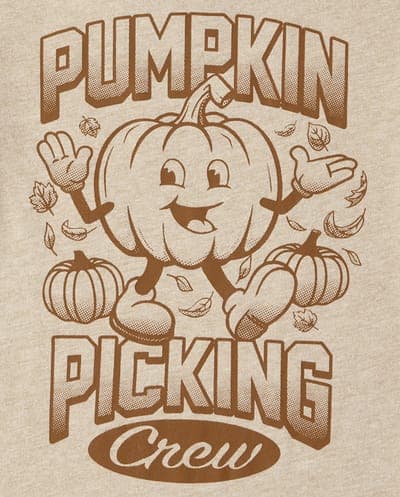 Baby And Toddler Matching Family Short Sleeve Pumpkin Picking Crew Graphic Tee 3