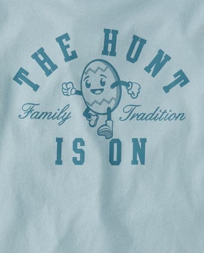 Boys Matching Family Short Sleeve Easter The Hunt Is On Graphic Tee 2