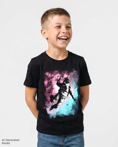 Boys Short Sleeve Astronaut Graphic Tee 1
