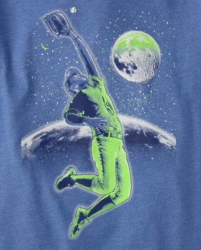 Boys Short Sleeve Baseball Player Graphic Tee 2