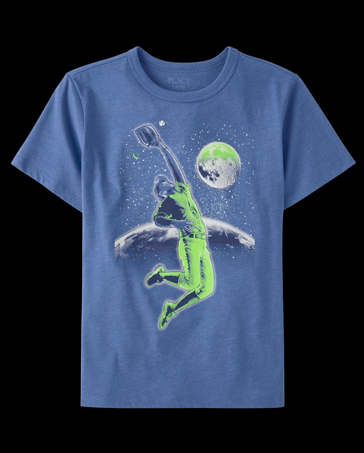 Boys Short Sleeve Baseball Player Graphic Tee