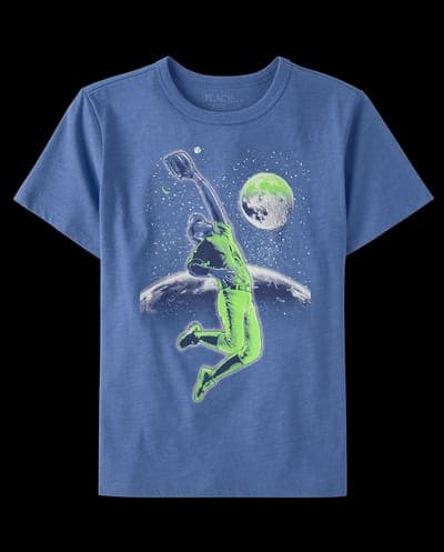 Boys Short Sleeve Baseball Player Graphic Tee 1