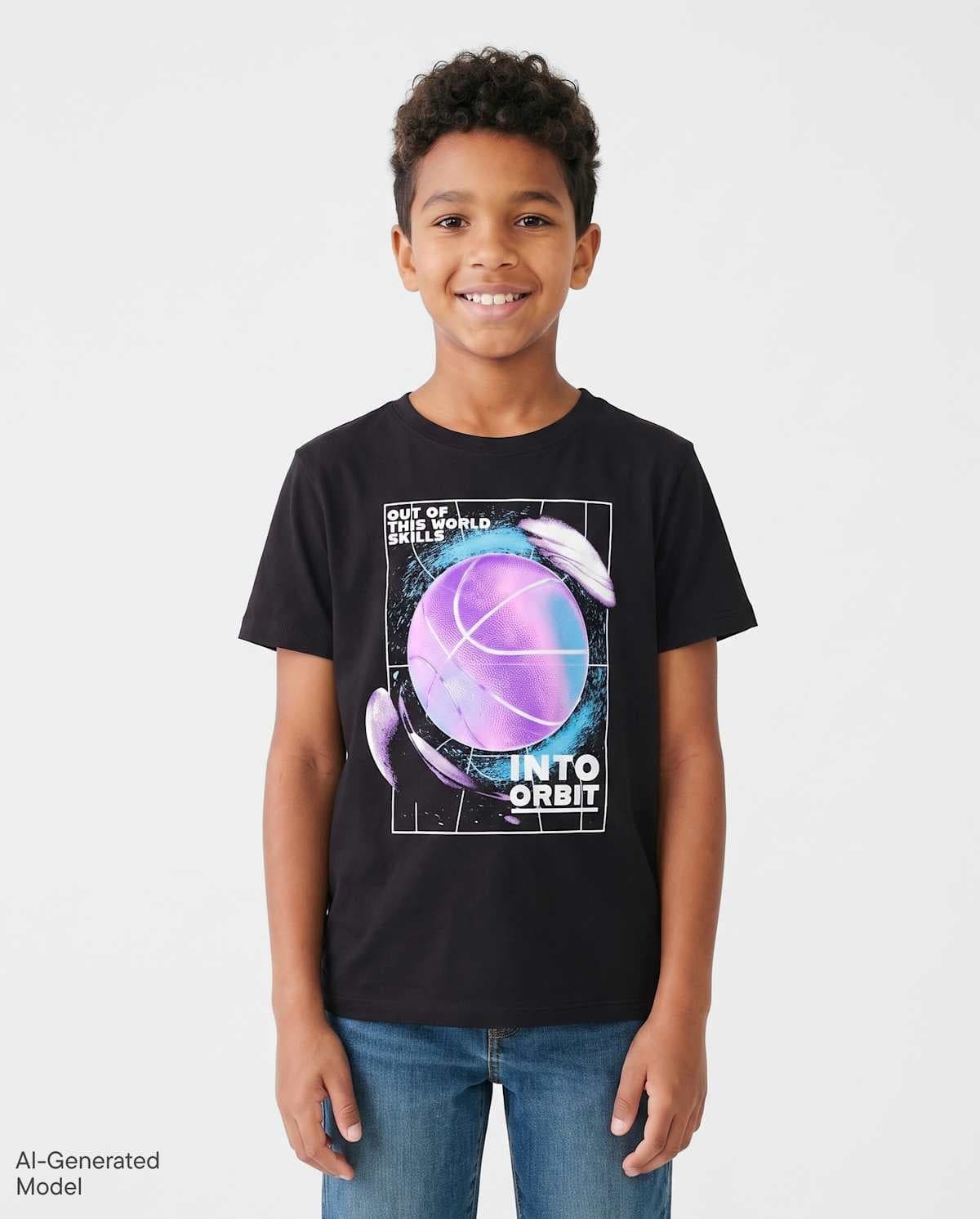 Boys Short Sleeve Basketball Graphic Tee