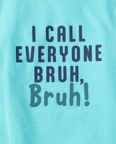 Boys Short Sleeve Call Everyone Bruh Graphic Tee 2