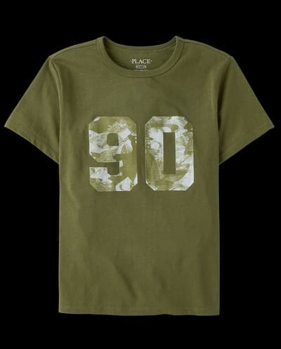 Boys Short Sleeve Camo Varsity Graphic Tee 1