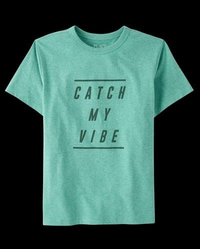 Boys Short Sleeve Catch My Vibe Graphic Tee 1