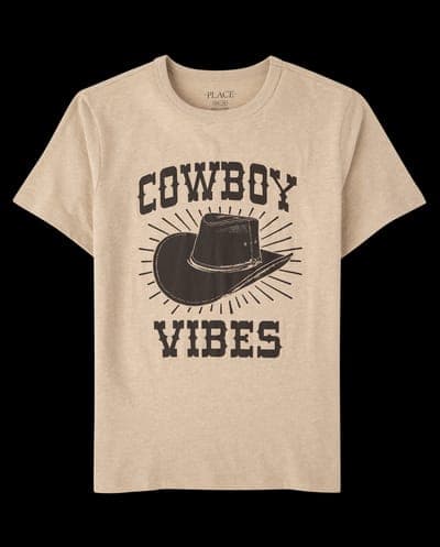 Boys Short Sleeve Cowboy Vibes Graphic Tee 2