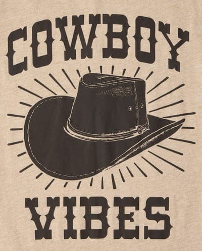 Boys Short Sleeve Cowboy Vibes Graphic Tee 3