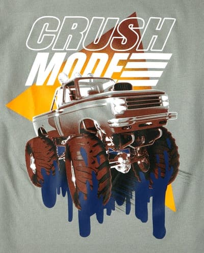 Boys Short Sleeve Crush Monster Truck Graphic Tee 3