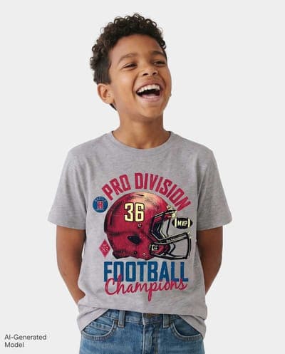 Boys Short Sleeve Football Champions Graphic Tee 1