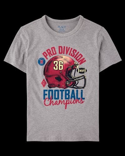 Boys Short Sleeve Football Champions Graphic Tee 2