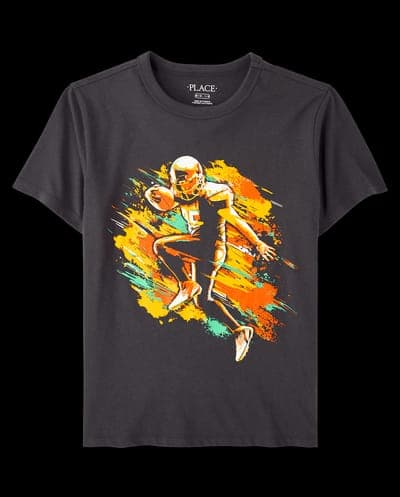 Boys Short Sleeve Football Player Graphic Tee 2