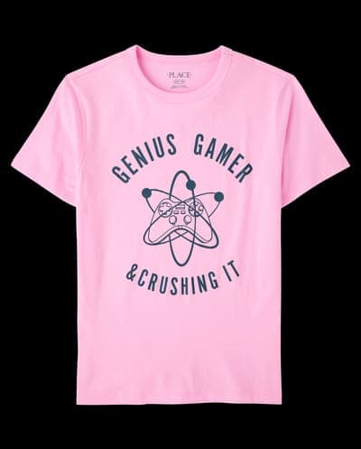 Boys Short Sleeve Genius Gamer Graphic Tee 2