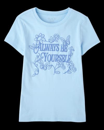 Girls Short Sleeve Always Be Yourself Graphic Tee 2